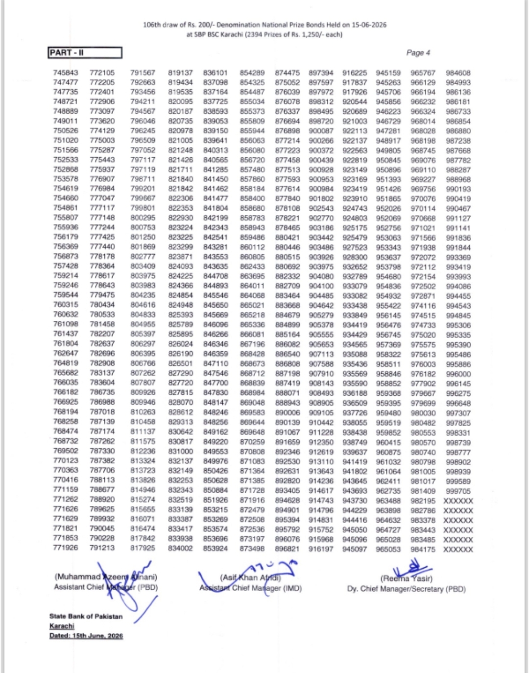 Rs. 200 Prize Bond Result Image 5
