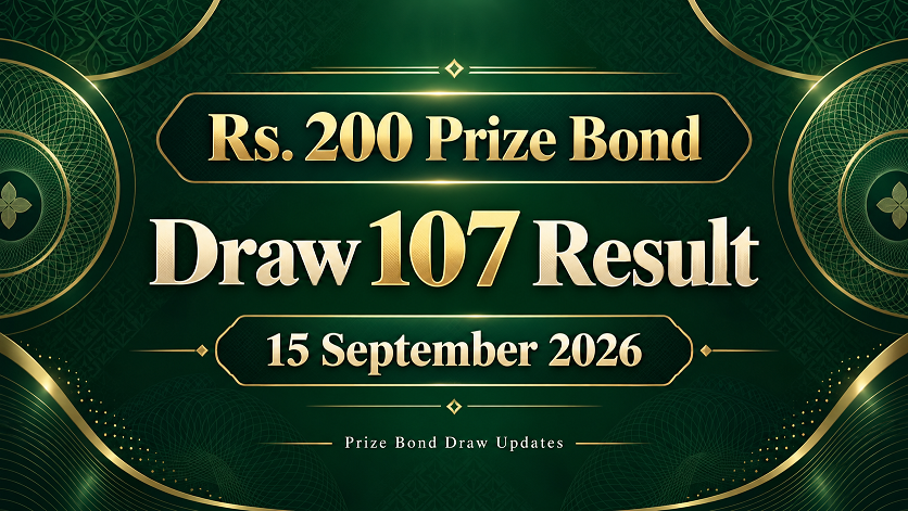 Rs. 200 Prize Bond Draw No. 107 result Muzaffarabad