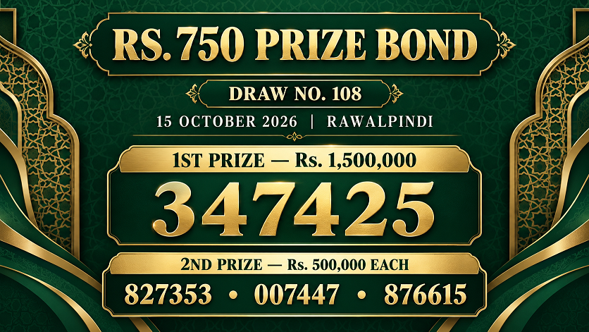 Rs. 750 Prize Bond result for 15 October 2026 in Rawalpindi